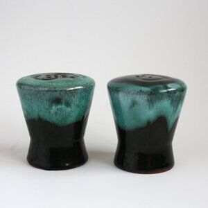 Vintage MidCentury drip glaze Salt and pepper shakers MCM Decor